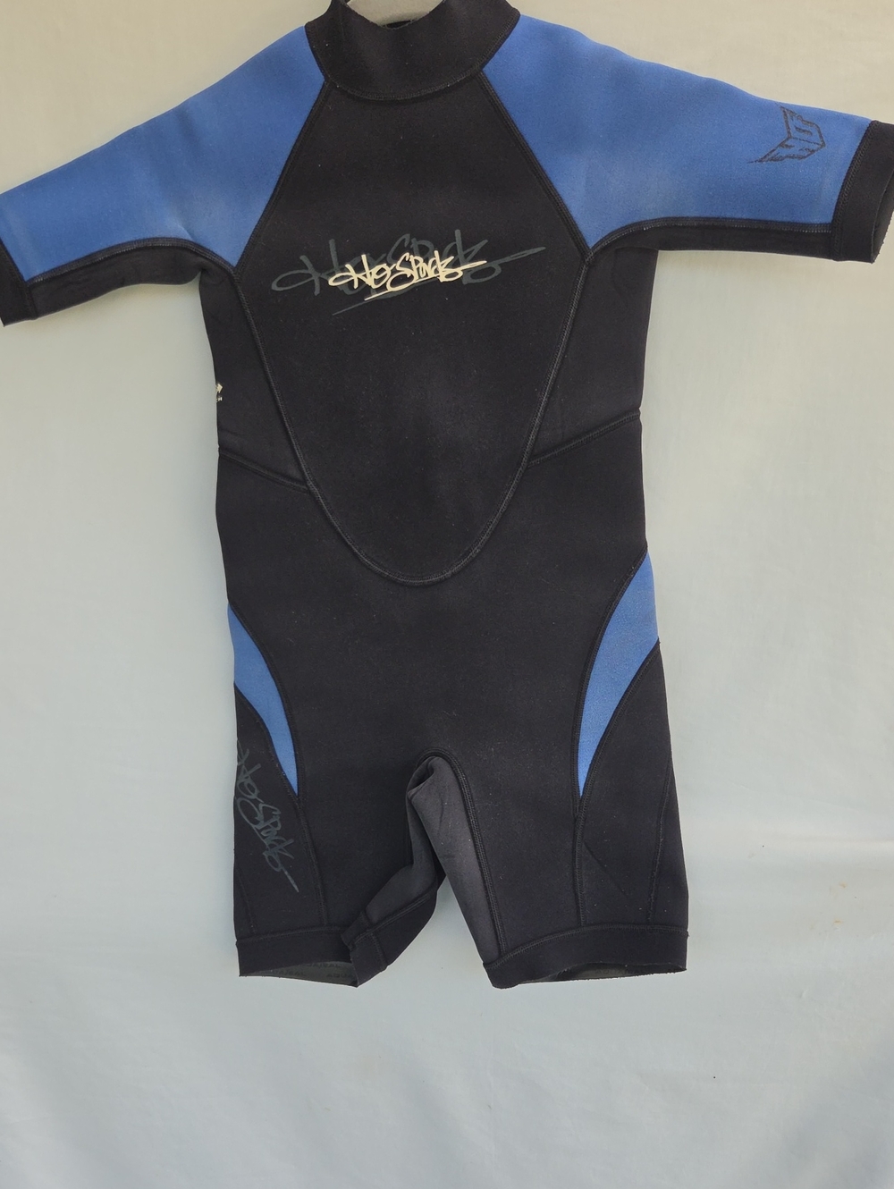 Youth Short Sleeve Swim Rashguard - Black & Blue Sz Youth 8